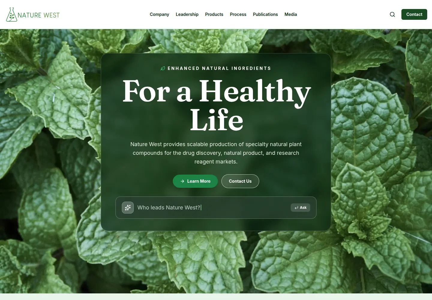 Nature West homepage after the migration